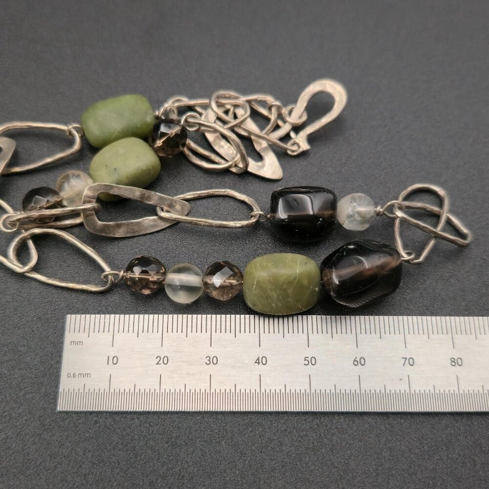 18 Inch Sterling Silver Retired Silpada Various Stones Necklace B947 - Picture 7 of 8
